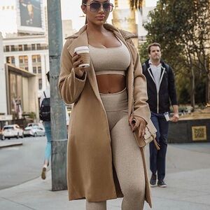 Fashion Nova Camel Upper East Side Coat- New with Tags